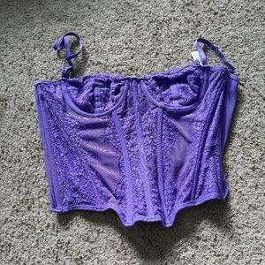 Aerie Purple Lace Bustier Corset Top – Size SP
